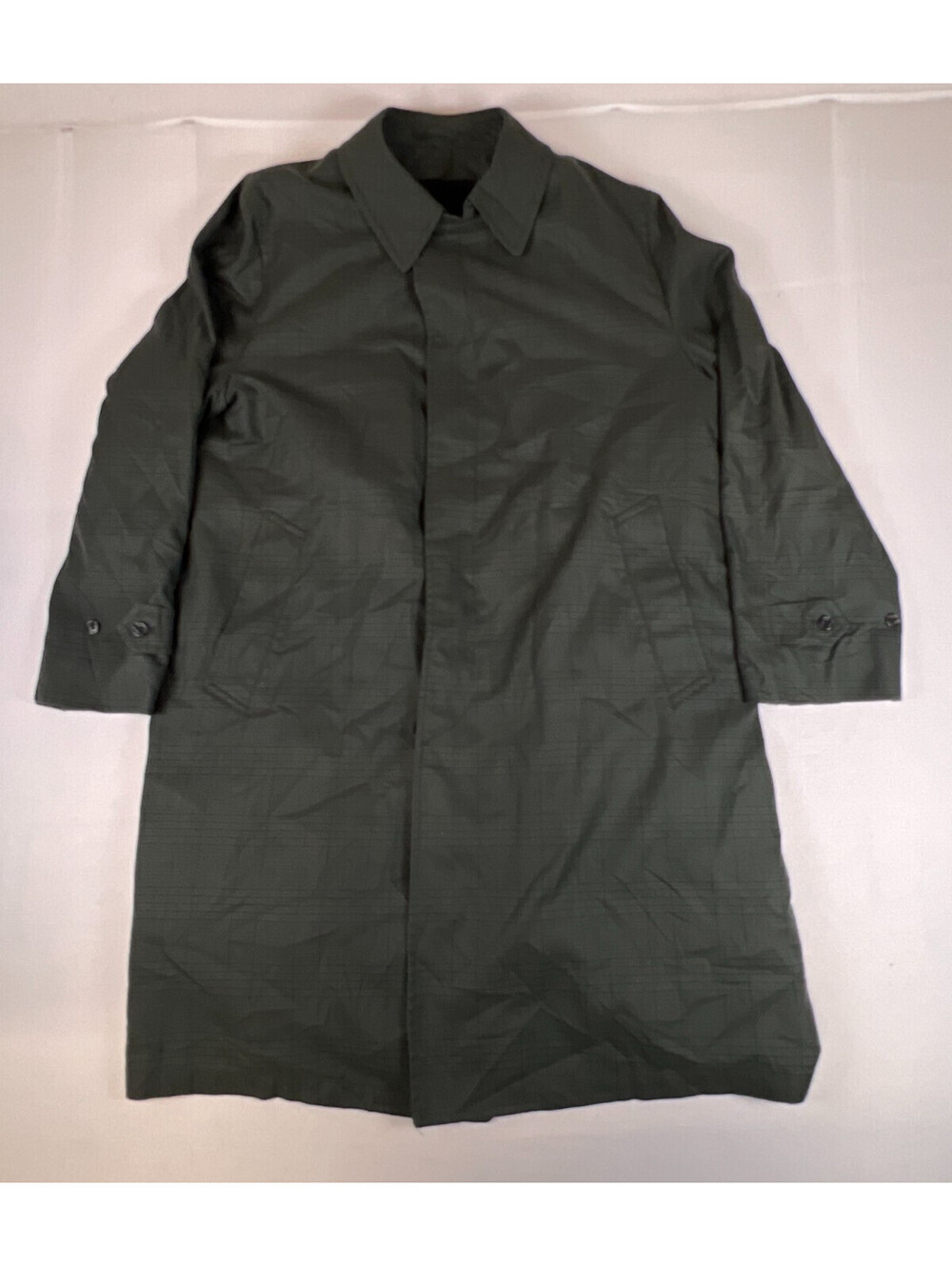Vintage London Fog Men Size 44 Plaid Trench Coat Faux Fur Lined Overcoat Jacket